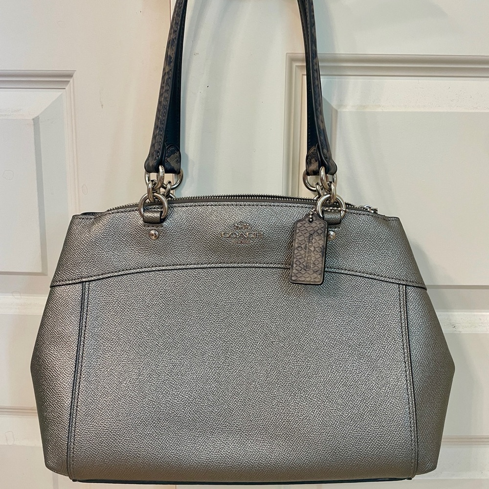 Coach Metallic Gray Shoulder Bag